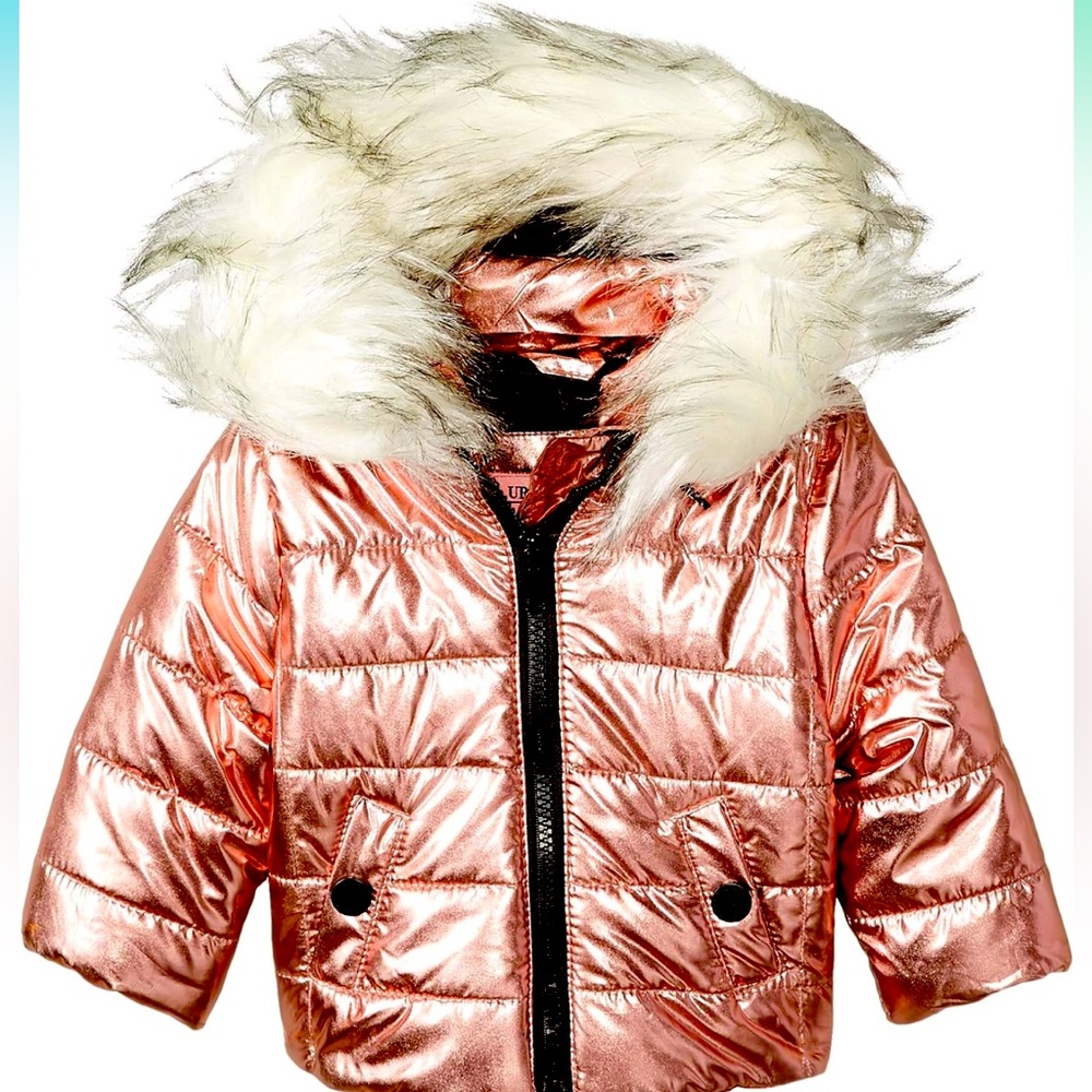 Urban Republic Baby Girls Bonded Metallic Foil Mix Jackets, Rose, 24M